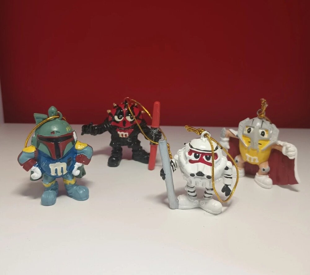 4 Star Wars Mpire M&M 2" Ornaments Lot Hanging or Standing
